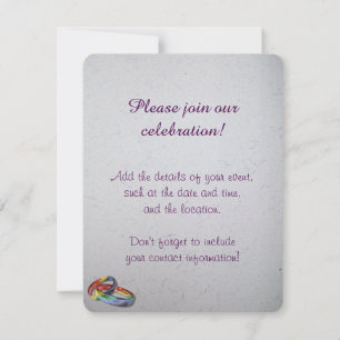 Rainbow Wedding Rings for Marriage Equality Invitation