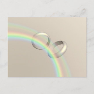 Rainbow Wedding Rings Postcard
