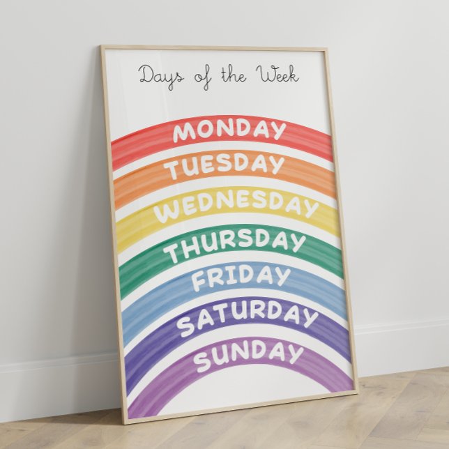 Rainbow Weekdays Educational Poster (Creator Uploaded)