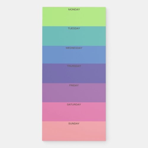 Rainbow Weekly Magnetic Notepad