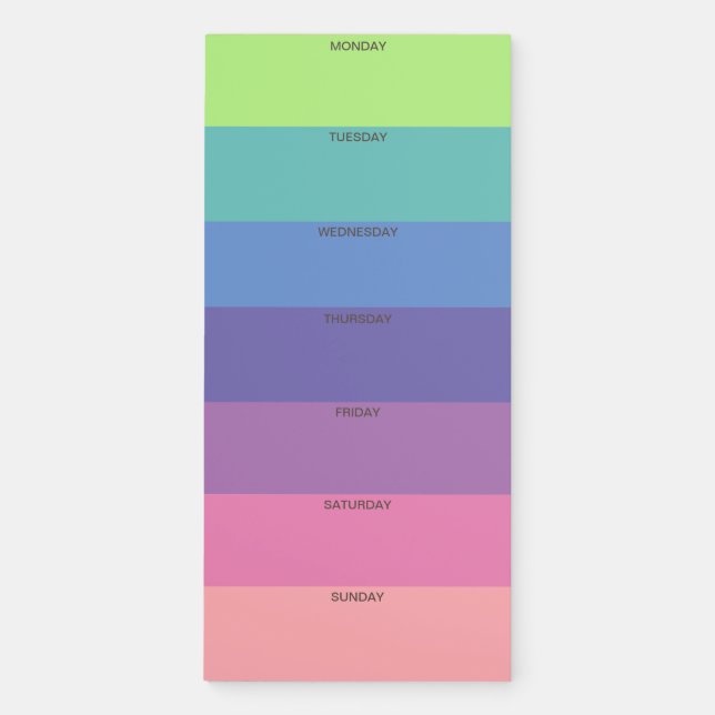 Rainbow Weekly Magnetic Notepad (Front)