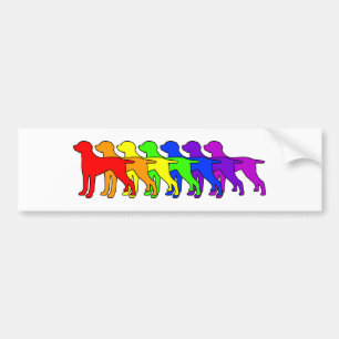 Rainbow Weimaraner Bumper Sticker