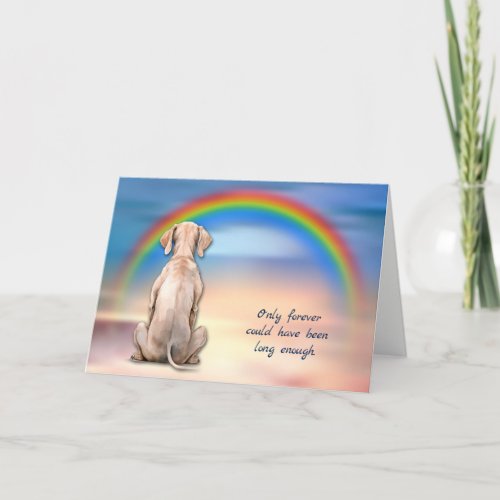 Rainbow Weimaraner Dog Loss Sympathy Card