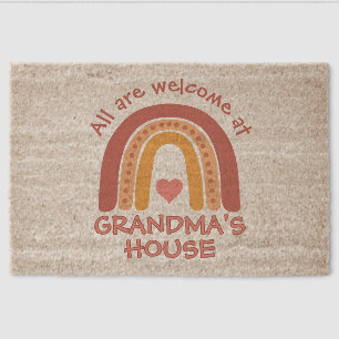 Rainbow Welcome At Grandma's Fiber Doormat