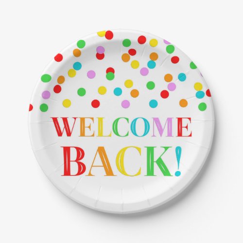 Rainbow Welcome Back Paper Plates