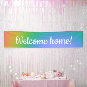 Rainbow "Welcome Home" Banner