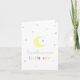 Rainbow Welcome Little One Moon and Stars Card