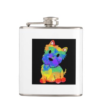Rainbow Westy Flask by BreakoutTees at Zazzle