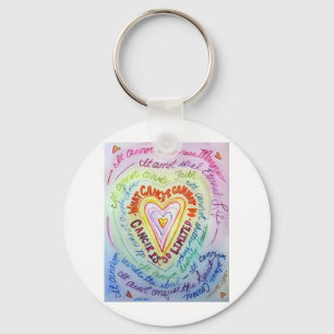 Rainbow What Cancer Cannot Do Heart Keychain