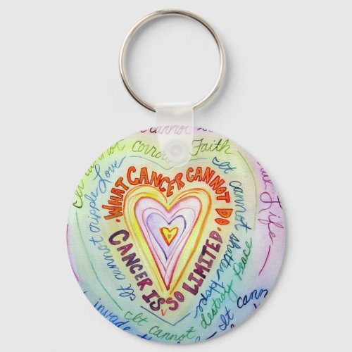 Rainbow What Cancer Cannot Do Heart Keychain