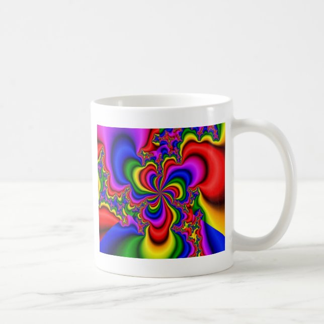 rainbow wheel fractal art coffee mug (Right)
