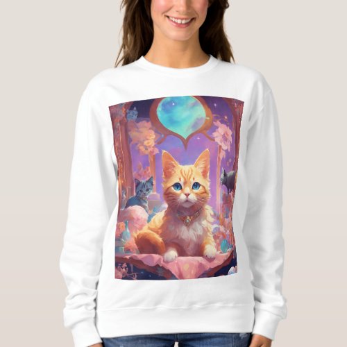 Rainbow whiskers Adorable Cat Design T_Shirt Sweatshirt