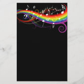 Rainbow White Music Notes on Black (Front)