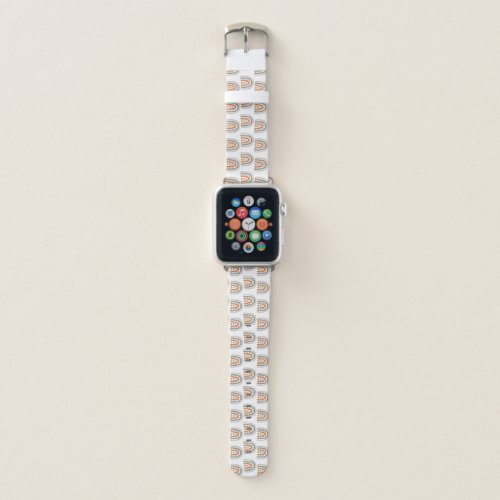 Rainbow white rose gold gray modern apple watch band