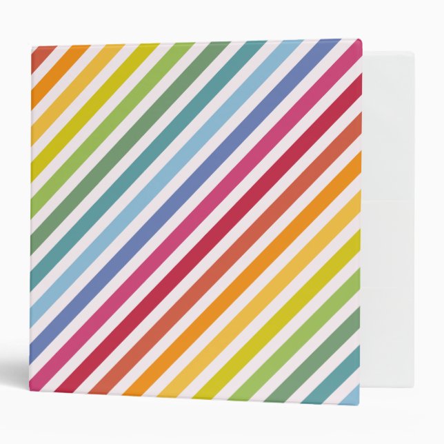 Rainbow & White Stripes Binder (Front/Inside)