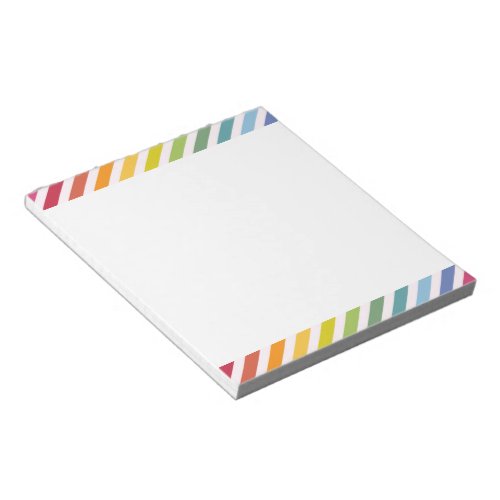 Rainbow  White Stripes Notepad