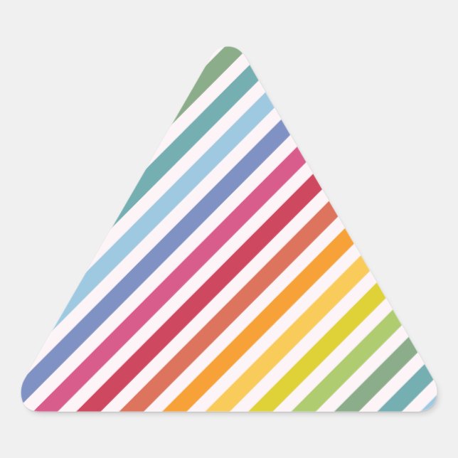 Rainbow & White Stripes Triangle Sticker (Front)