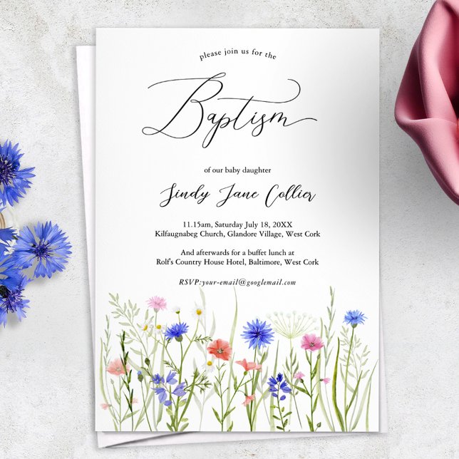 Rainbow Wildflower Baptism Announcement & (Creator Uploaded)