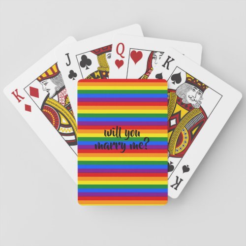 rainbow  will you marry me playing cards