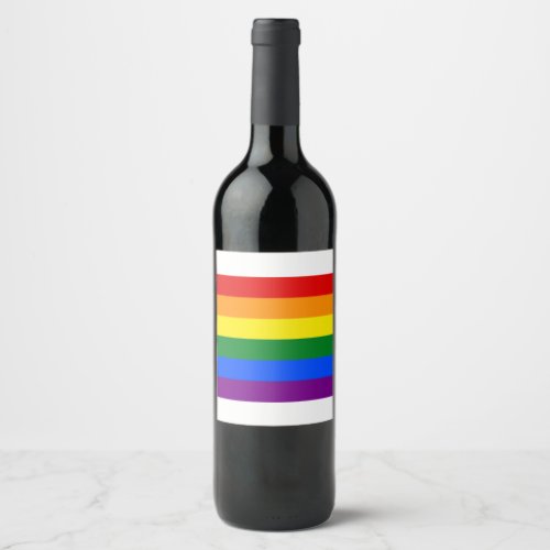 rainbow wine bottle labels set of 6