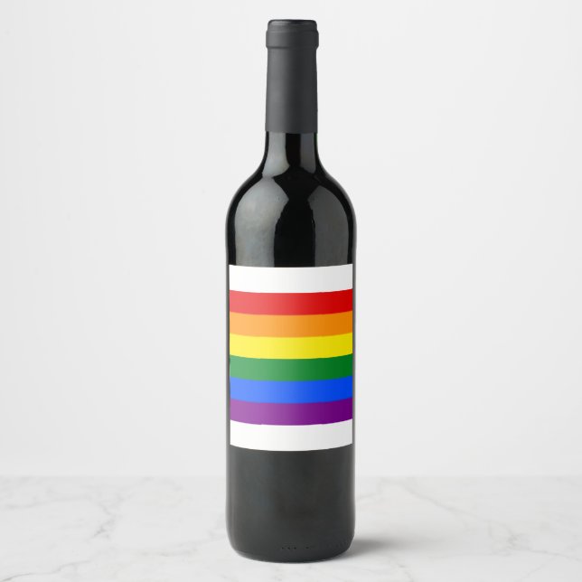 rainbow wine bottle labels (set of 6) (Front)