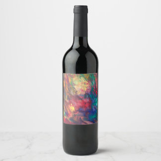 Rainbow Wine Label Colorful Party Drink Label