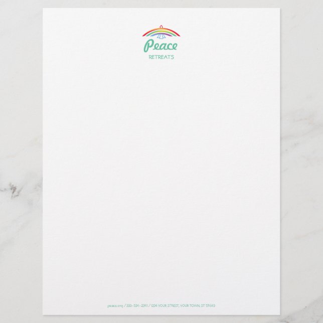 Rainbow Winged Dove (sharp / full color) Letterhead (Front)