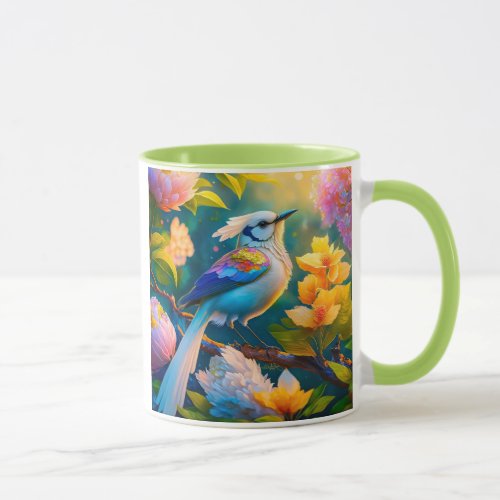 Rainbow Winged Jay Fantasy Bird Mug