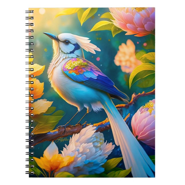 Rainbow Winged Jay Fantasy Bird Notebook (Front)
