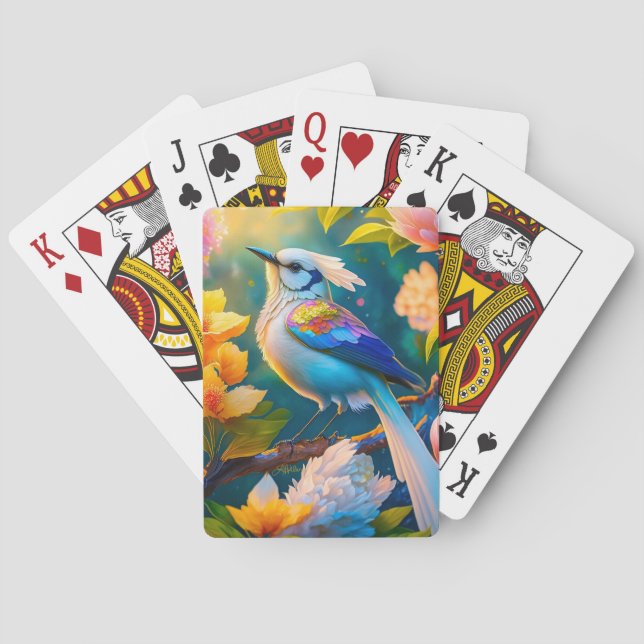 Rainbow Winged Jay Fantasy Bird Poker Cards (Back)