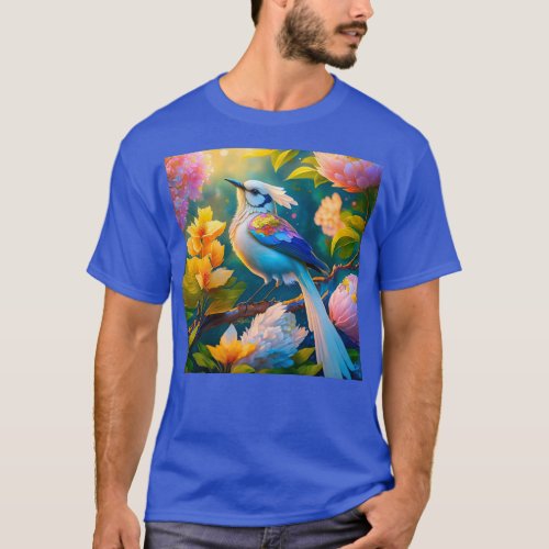 Rainbow Winged Jay Fantasy Bird T_Shirt