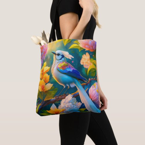 Rainbow Winged Jay Fantasy Bird Tote Bag