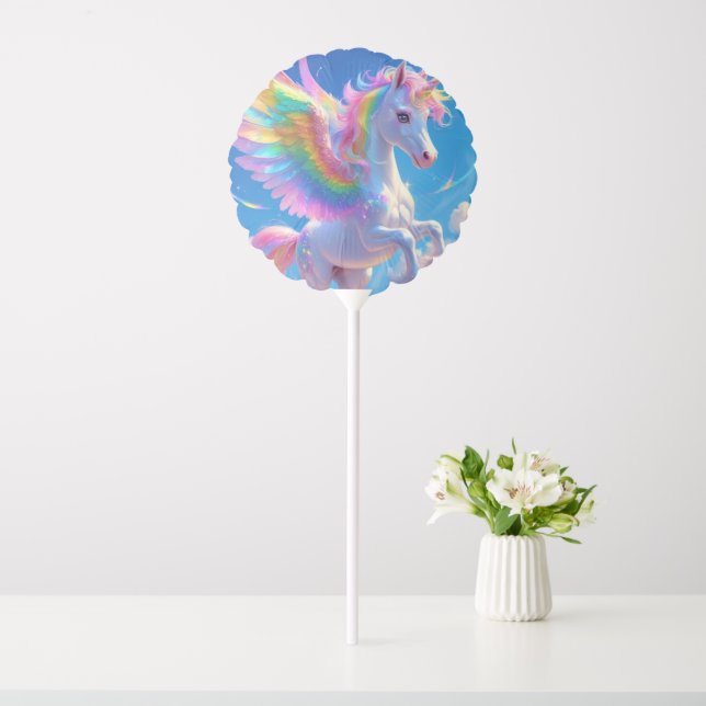 Rainbow Winged Prancing Unicorn  Balloon (In SItu)