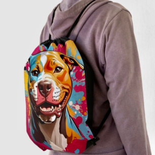 Rainbow Winged Prancing Unicorn Drawstring Bag