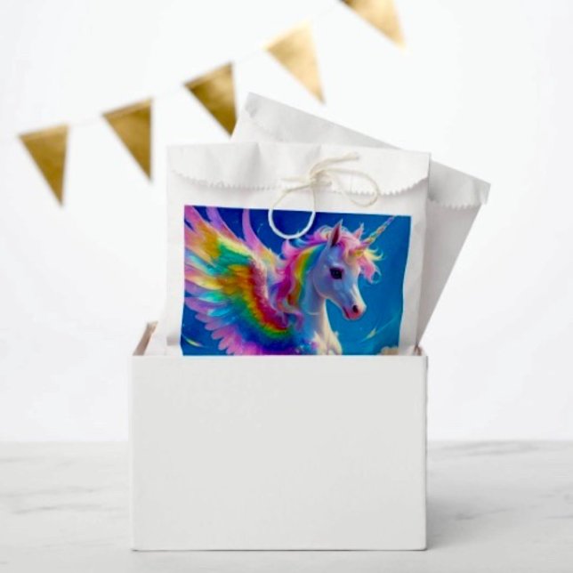 Rainbow Winged Prancing Unicorn Favor Bag (Creator Uploaded)