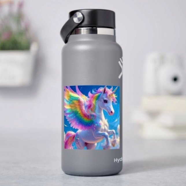 Rainbow Winged Prancing Unicorn Sticker (Creator Uploaded)