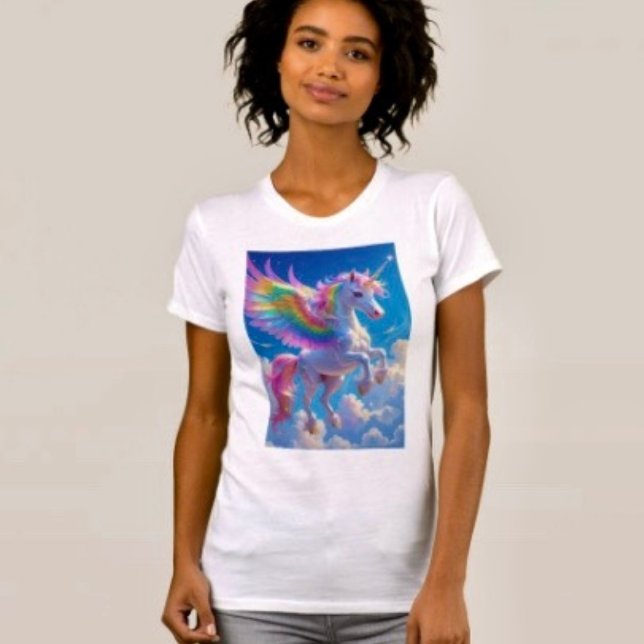 Rainbow Winged Prancing Unicorn  T-Shirt (Creator Uploaded)