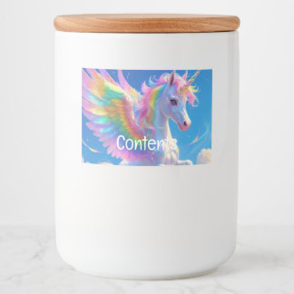 Rainbow Winged PrancingFood and Beverage Label Set