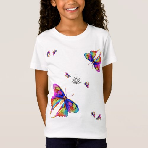 Rainbow Wings Fluttering Friends T_Shirt