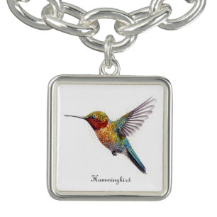Rainbow Wings: Vibrant Hummingbird Art Bracelet