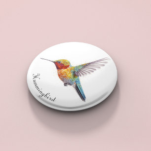 Rainbow Wings: Vibrant Hummingbird Art, custom Bottle Opener