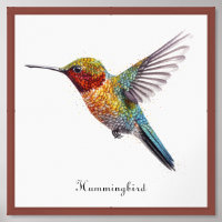 Rainbow Wings: Vibrant Hummingbird Art, custom
