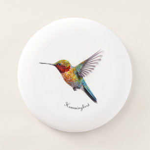 Rainbow Wings: Vibrant Hummingbird Art, custom Wham-O Frisbee