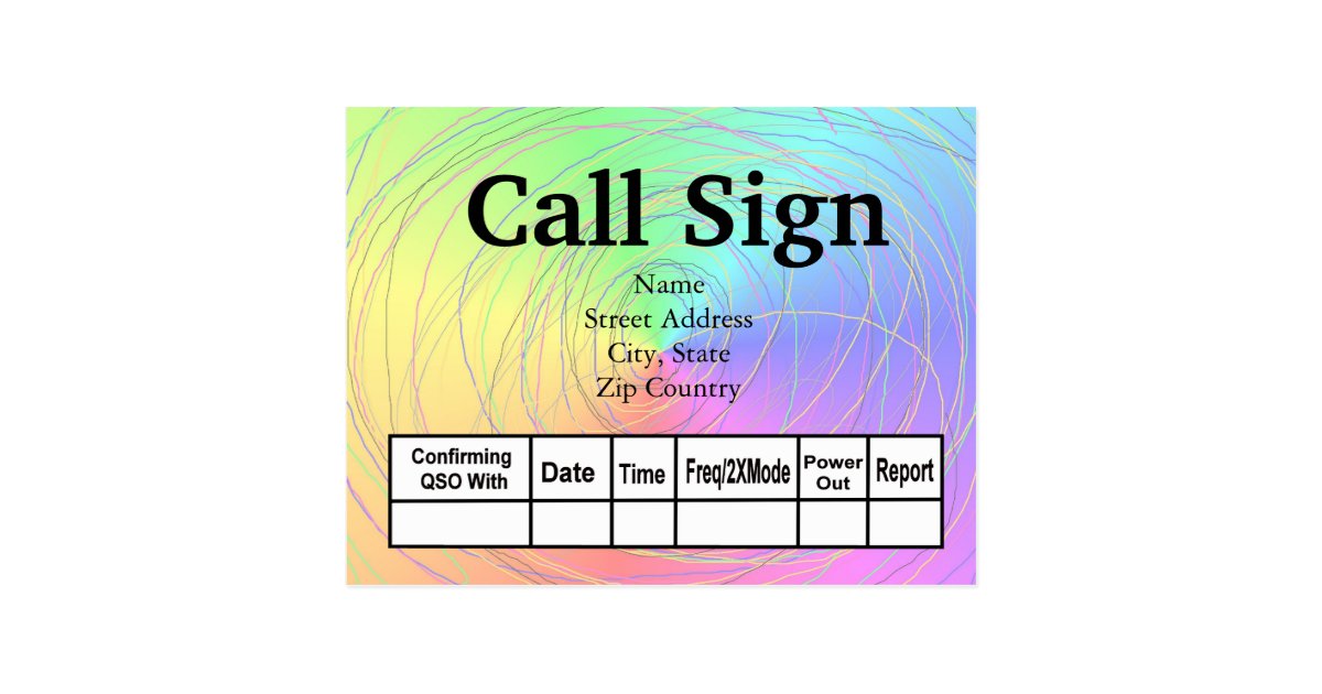 Rainbow & Wire Ham Radio QSL Cards