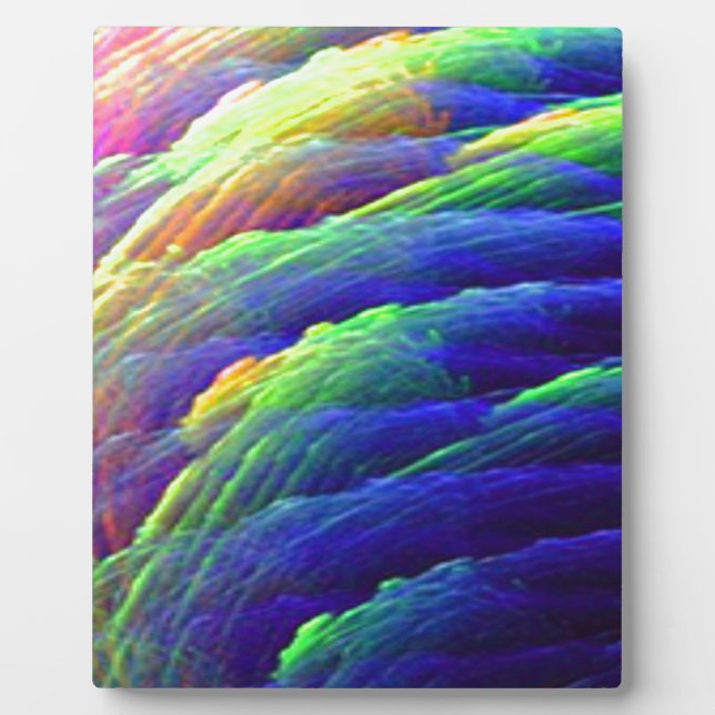 Rainbow Wispy Feather Mountains Plaque (Front)