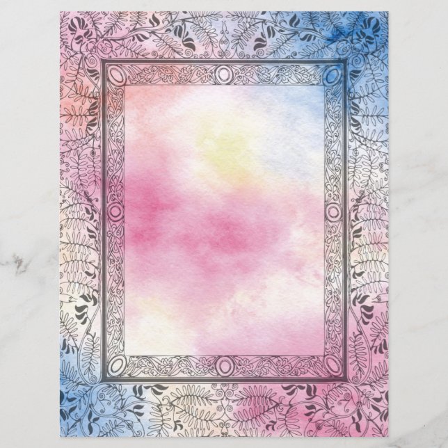 Rainbow Witch Ornate Book of Shadows Spell Page (Front)