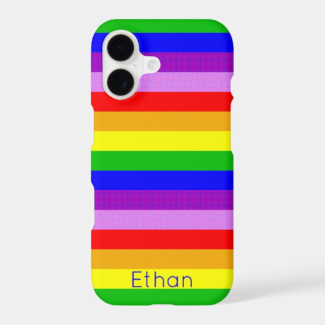 Rainbow with a dotty pattern iphone case (Back)