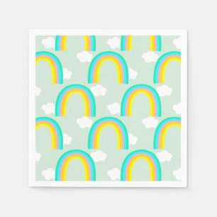 Rainbow with Cloud Blue Napkins