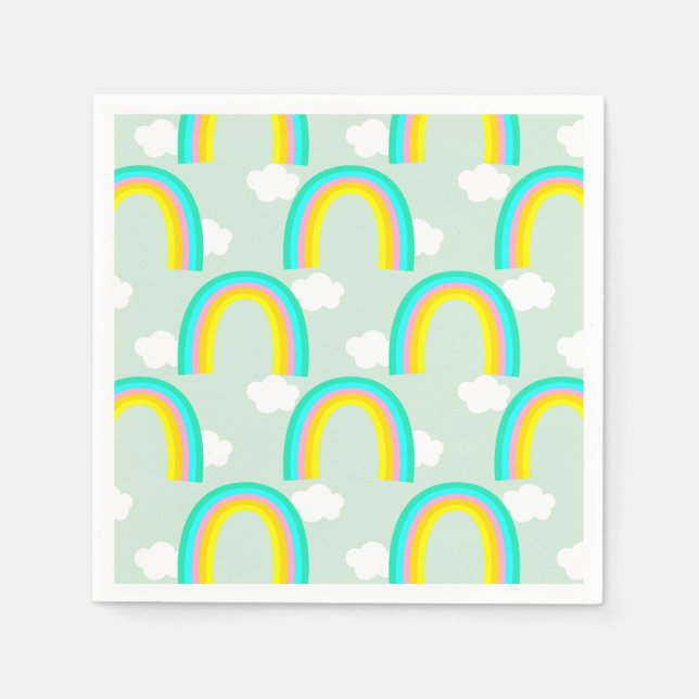 Rainbow with Cloud Blue Napkins (Front)