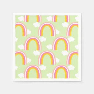 Rainbow with Cloud Light Green Napkins